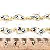 Brass Enamel Evil Eye Link Chain Necklaces NJEW-G183-01G-04-5