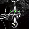 Alloy & 201 Stainless Steel & Rhinestone Dinosaur Wrapped Sword Pendant Necklaces for Men FS-WGFE8C1-05-1