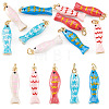 10Pcs 5 Colors Brass Enamel Pendants KK-TA0008-42-1