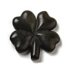Natural Obsidian Carved Clover Figurines Statues for Home Office Tabletop Feng Shui Ornament DJEW-G044-01C-2