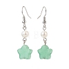 Natural & Synthetic Gemstone Star Dangle Earring for Women EJEW-JE05063-4