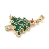 Christmas Brass Micro Pave Cubic Zirconia Pendants KK-K305-07A-02-2