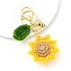 Handmade Crochet Sunflower & Alloy Enamel Bee Keychain KEYC-YW00305-1