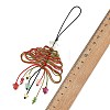 Glass & Braided Nylon Pendant Decoration HJEW-TA00490-4