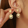 Alloy Cat Eye Flat Round Dangle Stud Earrings DU6919-1