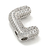 Platinum Plated Brass Micro Pave Cubic Zirconia Pendants KK-L073-001P-J-2