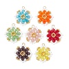 7Pcs 7 Colors Glass Pendants PALLOY-MZ01300-1