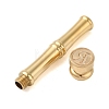 Golden Tone Brass Wax Seal Stamp Head with Bamboo Stick Shaped Handle STAM-K001-05G-R-2