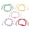 Rose Glass Seed Beads & Glass Braided Bead Bracelets BJEW-MZ00313-2