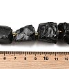 Raw Rough Natural Black Obsidian Beads Strands G-Z087-B06-5