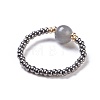 Natural Labradorite Stretch Rings RJEW-JR00255-04-2