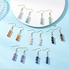Natural Mixed Stone Round Dangle Earrings EJEW-JE06716-1