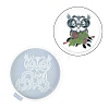 Flat Round with Owl & Flower DIY Cup Mat Silicone Molds SIL-F007-06C-1