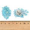 Glass Seed Braided Beaded Flower Stud Earrings EJEW-MZ00736-01-5