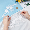4Pcs 2 Styles Flower Polyester Embroidery Sew on Ornament Accessories PATC-GF0001-99-3