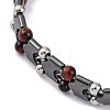 Dyed & Heated Natural Red Tiger Eye Beaded Bracelets BJEW-P339-03P-01-2