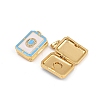 Brass Micro Pave Cubic Zirconia Locket Pendants KK-P335-05G-3