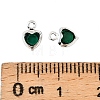 Heart Brass Glass Charms KK-S385-01S-06-3