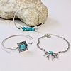 5Pcs 5 Styles  Bohemian Style Alloy Bangles WGC966A-04-2