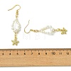 Shell Pearl and Brass Micro Pave Cubic Zirconia Charms Dangle Earring EJEW-JE07431-02-5