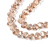 Electroplate Transparent Glass Beads Strands EGLA-Q133-01A-4