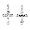 Rhodium Plated 925 Sterling Silver Micro Pave Clear Cubic Zirconia Pendants STER-T007-34P-1