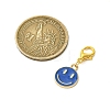 Smiling Face Alloy Enamel Pendant Decorations HJEW-JM02890-3