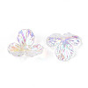 UV Plated Rainbow Acrylic Bead Caps OACR-N158-01-2