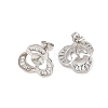 Brass Micro Pave Cubic Zirconia Stud Earring Finding CU-CBAA5EE-01P-2