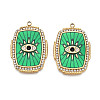 Ion Plating(IP) 304 Stainless Steel Evil Eye Enamel Pendants STAS-N107-04B-G-1