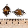 Natural Tiger Eye Faceted Leaf Pendants G-I375-04P-26-3