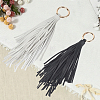 2Pcs 2 Colors PU Leather Tassel Pendan Keychains FIND-CL0001-88C-3