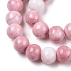 Opaque Crackle Glass Round Beads Strands X1-GLAA-T031-01I-2