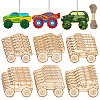 36Pcs 6 Styles Car Unfinished Blank Wooden Pendants Set for Painting Arts AJEW-WH0752-598-1