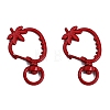 Spray Painted Strawberry Spring Ring Clasps PW-WGB8233-02-1