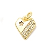Brass Micro Pave Cubic Zirconia Charms KK-C139-25B-G-1