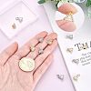 SUPERFINDINGS 12Pcs 2 Colors Brass Clear Cubic Zirconia Pendants ZIRC-FH0001-13-3