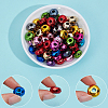80Pcs UV Plating Acrylic European Beads OACR-PA0001-86-6