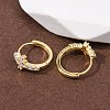 Cross 925 Sterling Silver Micro Pave Clear Cubic Zirconia Hoop Earrings EJEW-K317-06G-2