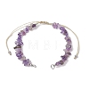 Natural Amethyst Chip Nylon Braided Beaded Bracelet Making AJEW-JB01296-05-1