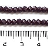 1 Strand Opaque Solid Medium Purple Color Faceted Crystal Glass Rondelle Beads Strands X-EGLA-F049A-08-4