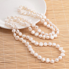 Natural Pearl Nuggets Beaded Necklace NJEW-P126-A-01E-01-1