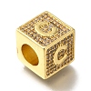 Brass Cubic Zirconia Beads KK-Q818-01C-G-2