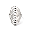 Non-Tarnish 304 Stainless Steel Horse Eye Open Cuff Ring for Women RJEW-C091-05P-2