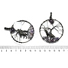 Natural Amethyst and White Shell Copper Wire Wrapped Big Pendants G-K404-01AB-3