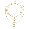 Ocean 304 Stainless Steel Sun Starfish Disc Pendant 3 Layer Necklaces for Women SA-CBA9AC8-01G-1