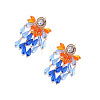 Zinc Alloy Acrylic Teardrop Tassel Stud Earrings for Women WGB9C49-01-2