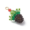 Glass Seed Beaded Cactus Pendants PALLOY-MZ01102-3