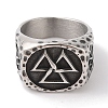 Viking 304 Stainless Steel Valknut Rings RJEW-U005-17E-AS-2