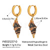 Stainless Steel Shell Shape Hoop Earrings RR5030-4-1